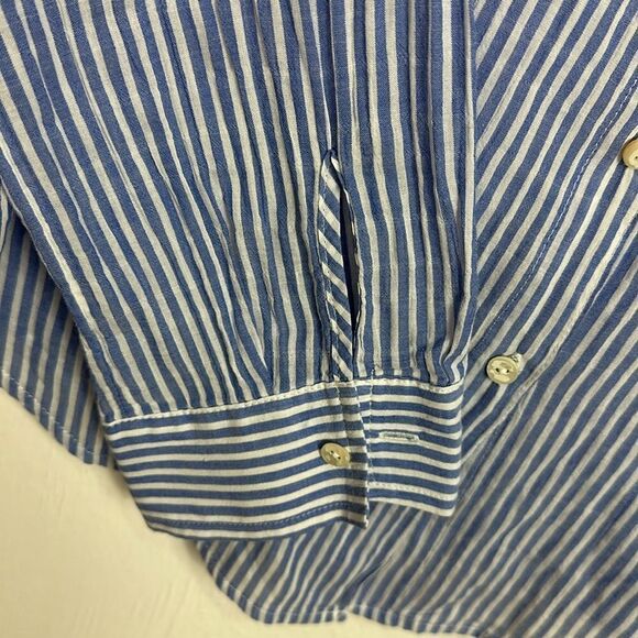 Lilly Pulitzer Striped Cotton Sea View Button Down Top With Pockets Size M - Picture 5 of 11